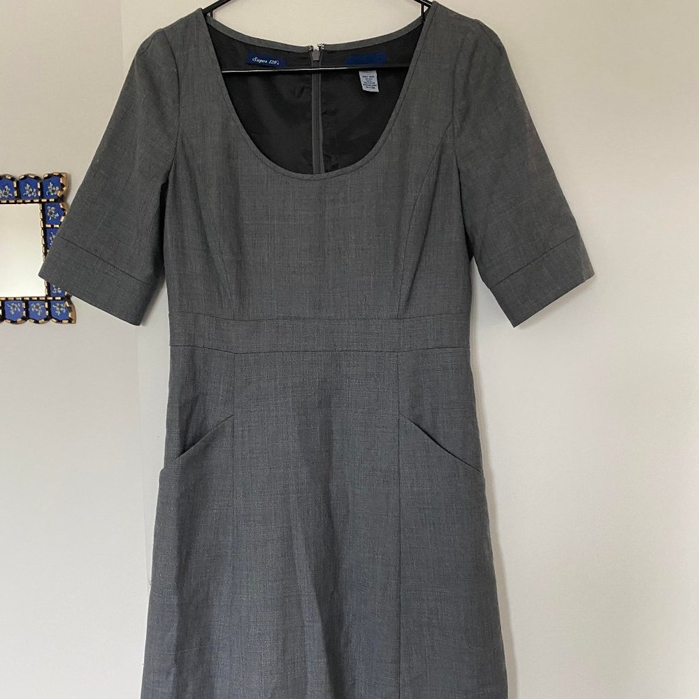 Jcrew Gray 100% Wool Suit Dress, Sized 2